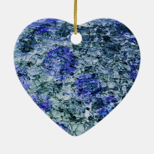 Digitale kunst met blauwe waterverf abstracte acht keramisch ornament (Achterkant)