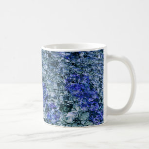Digitale kunst met blauwe waterverf abstracte acht koffiemok