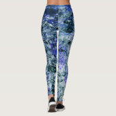 Digitale kunst met blauwe waterverf abstracte acht leggings (Achterkant)