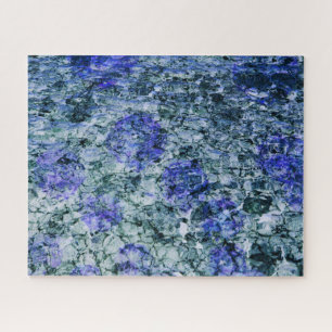 Digitale kunst met blauwe waterverf abstracte acht legpuzzel