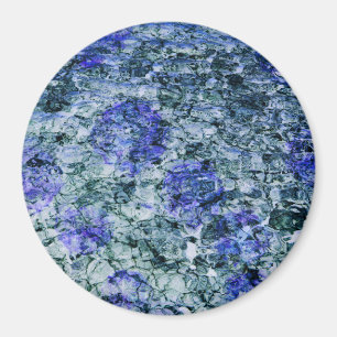 Digitale kunst met blauwe waterverf abstracte acht magneet