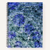 Digitale kunst met blauwe waterverf abstracte acht notitieboek (Voorkant)