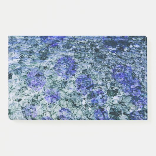 Digitale kunst met blauwe waterverf abstracte acht post-it® notes (Voorkant)
