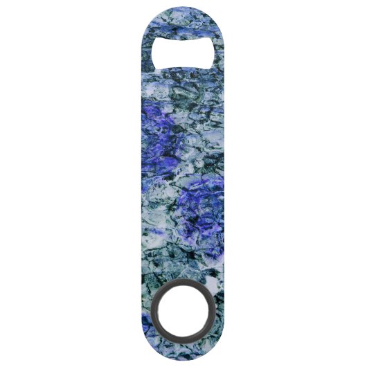 Digitale kunst met blauwe waterverf abstracte acht speed flessenopener (Voorkant)