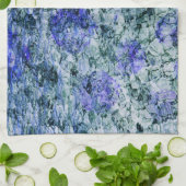 Digitale kunst met blauwe waterverf abstracte acht theedoek (Gevouwen)