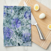 Digitale kunst met blauwe waterverf abstracte acht theedoek (Quarter Fold)