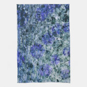 Digitale kunst met blauwe waterverf abstracte acht theedoek (Verticaal)