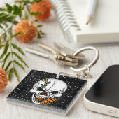 Digitale kunst met de dik en de vorst sleutelhanger (Voorkant Rechts)