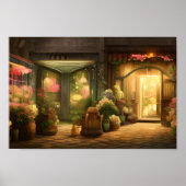 Digitale kunst met een bloeiende winkel poster (Voorkant)