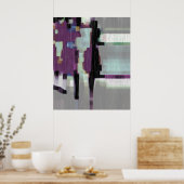 Digitale kunst met "Paarse regen" Poster (Keuken)