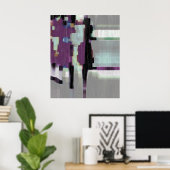 Digitale kunst met "Paarse regen" Poster (Thuiskantoor)