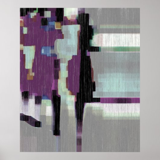 Digitale kunst met "Paarse regen" Poster (Voorkant)