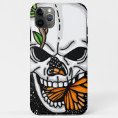 Digitale kunst met schedel en vlinder Case-Mate iPhone case (Achterkant)