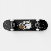 Digitale kunst met schedel en vorst persoonlijk skateboard (Horizontaal)