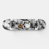 Digitale kunst met schedel en vorst persoonlijk skateboard (Horizontaal)