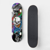 Digitale kunst met schedel en vorst persoonlijk skateboard (Voorkant)