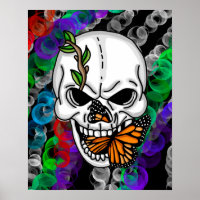 Digitale kunst met schedel en vorst