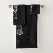 Digitale kunst met zwarte en witte oogklep bad handdoek (Insitu)