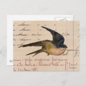 digitale kunst op basis van vogel- en langerpapie briefkaart (Voorkant / Achterkant)