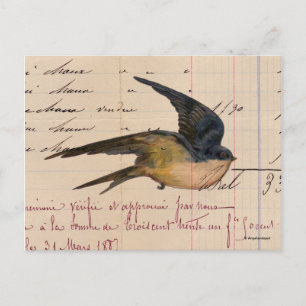  digitale kunst op basis van vogel- en langerpapie briefkaart