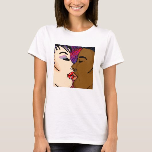 Digitale kunst | Romantic Kiss T-shirt (Voorkant)