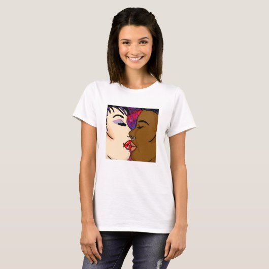 Digitale kunst | Romantic Kiss T-shirt (Voorkant volledig)