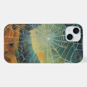 Digitale kunst, spinnenweb, spinnen iPhone hoesje (Achterkant horizontaal)