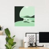 Digitale Kunst Turquoise Strand Zeegezicht Poster (Thuiskantoor)