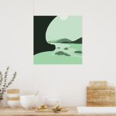 Digitale Kunst Turquoise Strand Zeegezicht Poster (Keuken)