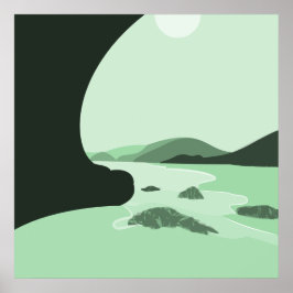 Digitale Kunst Turquoise Strand Zeegezicht Poster