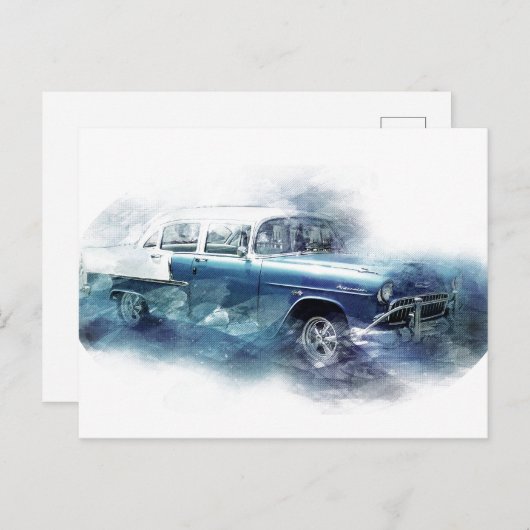  digitale kunst uit de jaren vijftig van de vorige briefkaart (Voorkant / Achterkant)