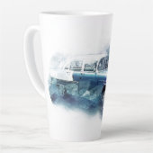 digitale kunst uit de jaren vijftig van de vorige latte mok (Linkerhoek)