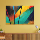 Digitale kunst van Abstract Sinaasappel & zwart vo Canvas Afdruk (Insitu (Woonkamer))