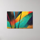 Digitale kunst van Abstract Sinaasappel & zwart vo Canvas Afdruk (Voorkant)