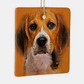 Digitale kunst van Beagle Keramisch Ornament (Rechts)