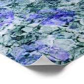 Digitale kunst van blauwe waterverf abstracte acht poster (Hoek)