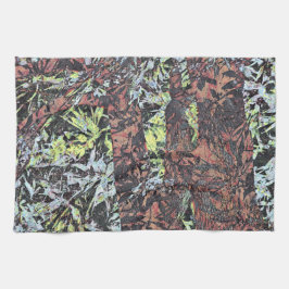 Digitale kunst van bloemenpatroon met boom theedoek