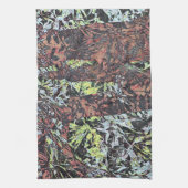 Digitale kunst van bloemenpatroon met boom theedoek (Verticaal)