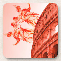 Digitale kunst van Colosseum en beelden / beeldhou