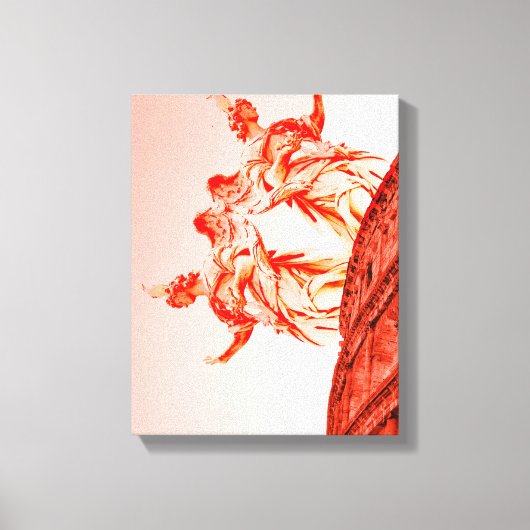 Digitale kunst van Colosseum en beelden / beeldhou Canvas Afdruk (Voorkant)