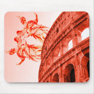 Digitale kunst van Colosseum en beelden / beeldhou Muismat