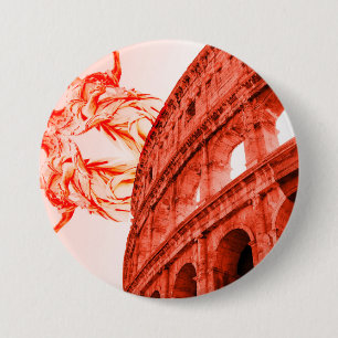 Digitale kunst van Colosseum en beelden / beeldhou Ronde Button 7,6 Cm