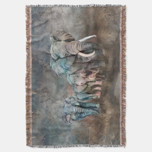 Digitale kunst van de olifant deken (Voorkant Verticaal)