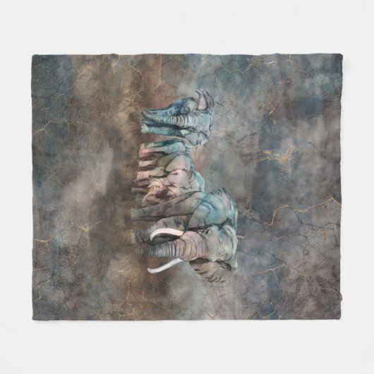 Digitale kunst van de olifant fleece deken (Voorkant (Horizontaal))