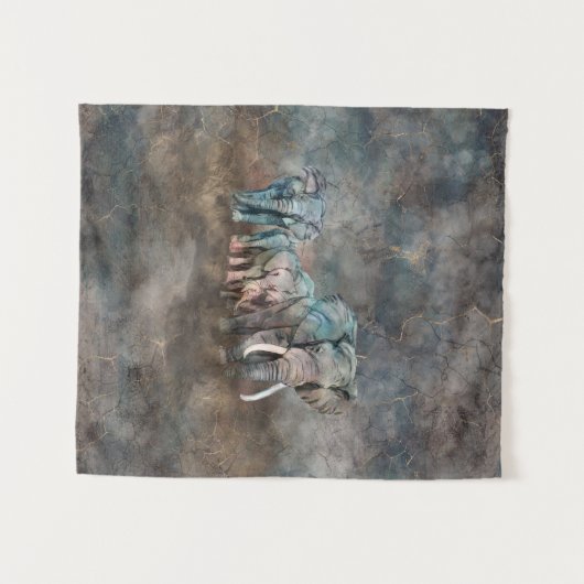 Digitale kunst van de olifant wandkleed (Voorkant (horizontaal))