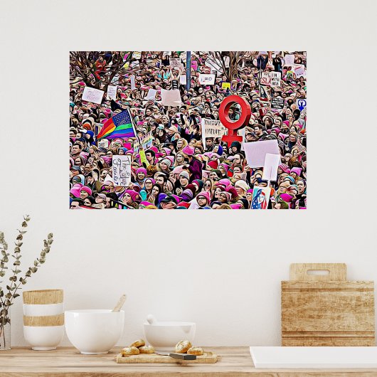 Digitale Kunst van de Vrouwenmars Rally Poster (Keuken)