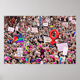 Digitale Kunst van de Vrouwenmars Rally Poster