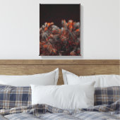 Digitale kunst van dennenbomen met oranje kleurvle canvas afdruk (Insitu (Slaapkamer))