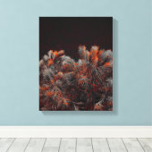 Digitale kunst van dennenbomen met oranje kleurvle canvas afdruk (Insitu (Houten vloer))