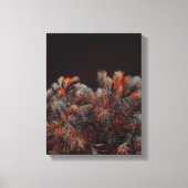 Digitale kunst van dennenbomen met oranje kleurvle canvas afdruk (Voorkant)